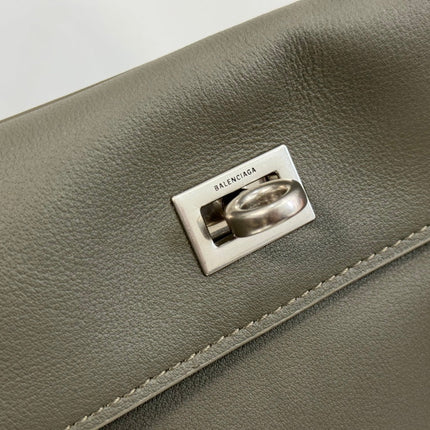RODEO MEDIUM BAG 35 IN KHAKI GREEN SMOOTH CALFSKIN SILVER HARDWARE