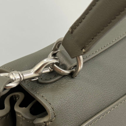 RODEO MEDIUM BAG 35 IN KHAKI GREEN SMOOTH CALFSKIN SILVER HARDWARE