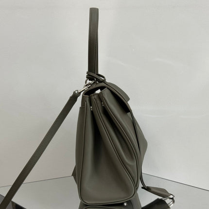 RODEO MEDIUM BAG 35 IN KHAKI GREEN SMOOTH CALFSKIN SILVER HARDWARE