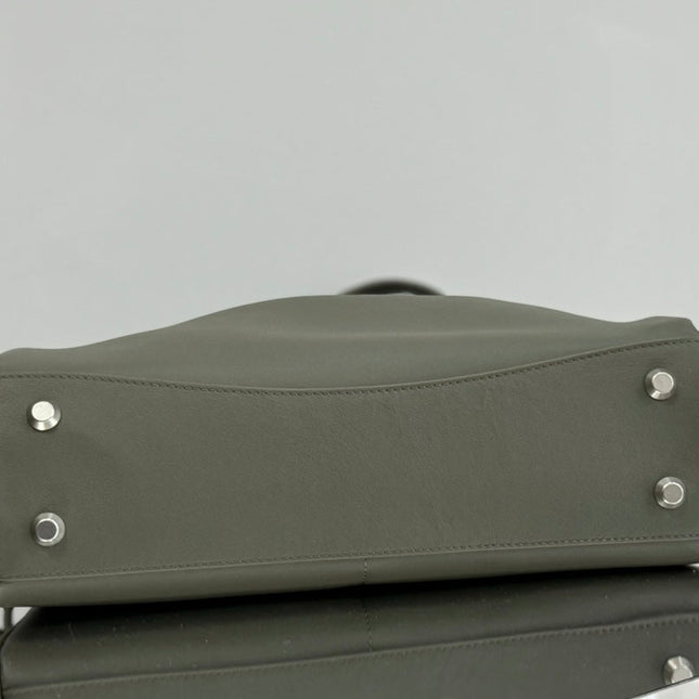 RODEO MEDIUM BAG 35 IN KHAKI GREEN SMOOTH CALFSKIN SILVER HARDWARE