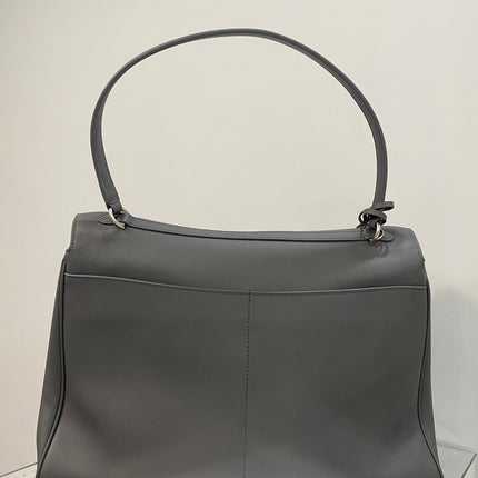 RODEO LARGE BAG 40 IN GREY SMOOTH CALFSKIN SILVER HARDWARE