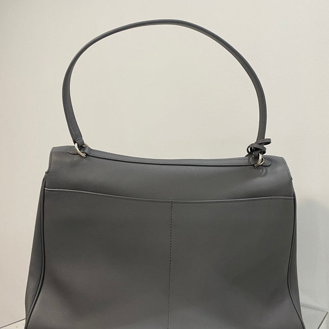 RODEO LARGE BAG 40 IN GREY SMOOTH CALFSKIN SILVER HARDWARE