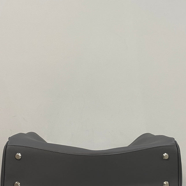 RODEO LARGE BAG 40 IN GREY SMOOTH CALFSKIN SILVER HARDWARE
