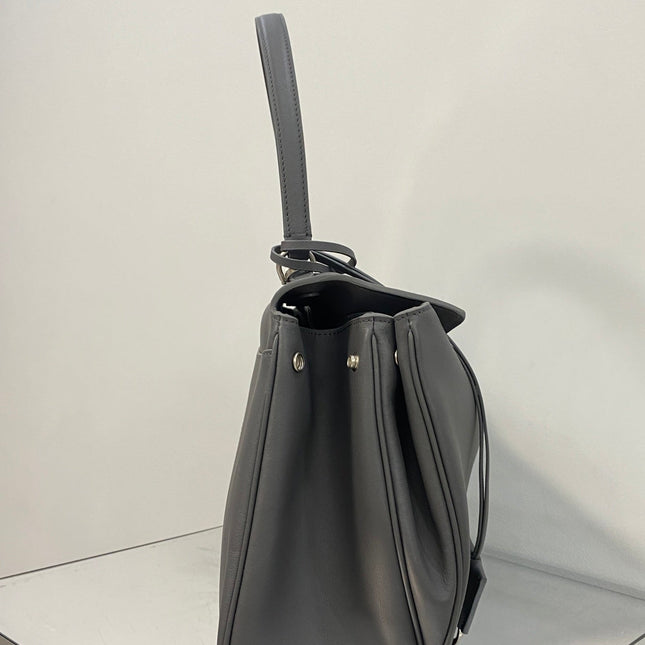 RODEO MEDIUM BAG 35 IN GREY SMOOTH CALFSKIN SILVER HARDWARE