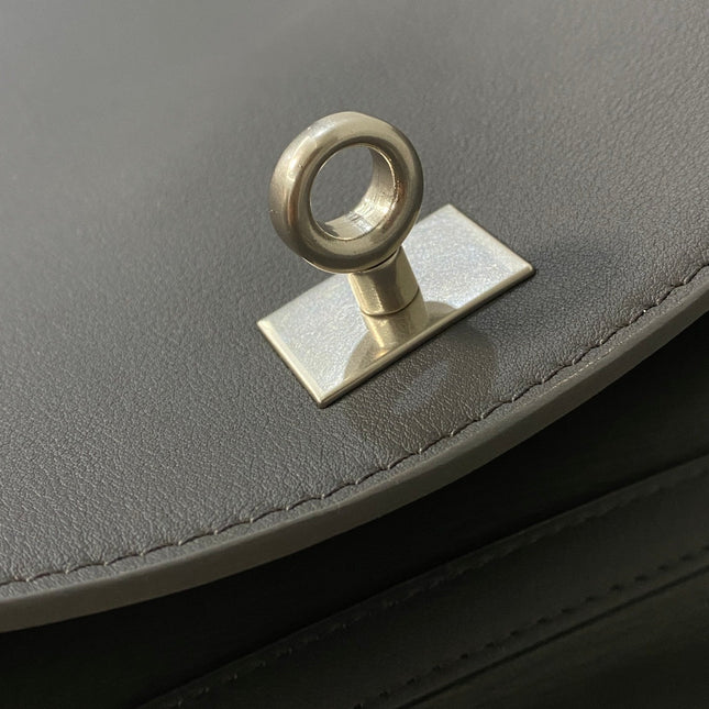 RODEO MEDIUM BAG 35 IN GREY SMOOTH CALFSKIN SILVER HARDWARE