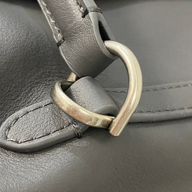 RODEO MEDIUM BAG 35 IN GREY SMOOTH CALFSKIN SILVER HARDWARE