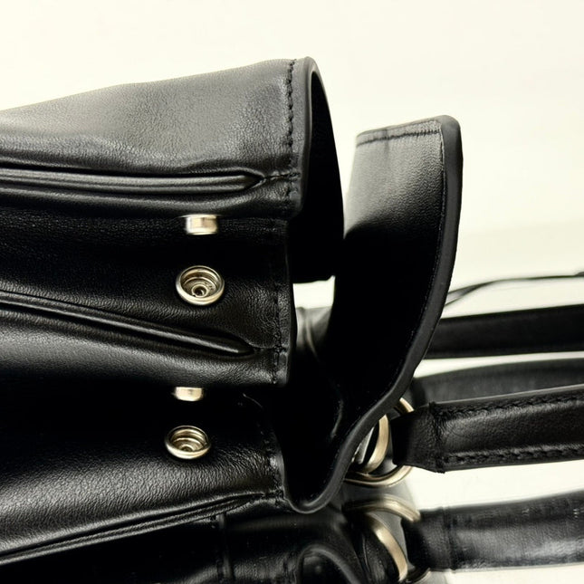 RODEO SMALL BAG 29 IN BLACK SMOOTH CALFSKIN SILVER HARDWARE