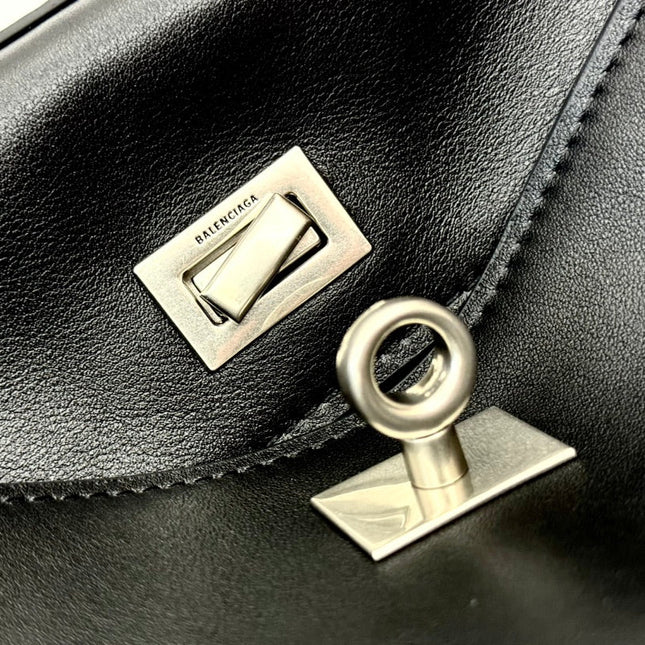 RODEO MINI BAG 22 IN BLACK SMOOTH CALFSKIN SILVER HARDWARE