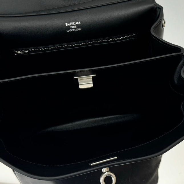 RODEO MINI BAG 22 IN BLACK SMOOTH CALFSKIN SILVER HARDWARE