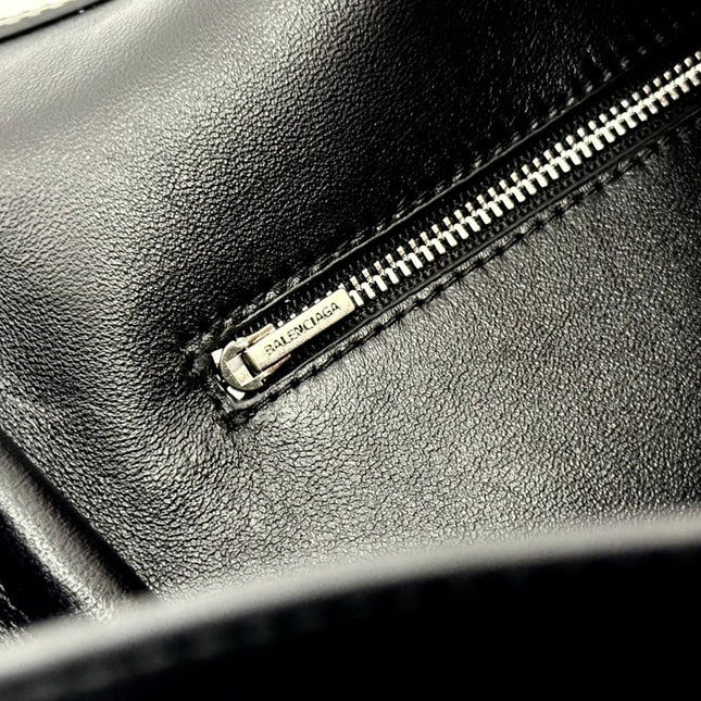 RODEO MEDIUM BAG 35 IN BLACK SMOOTH CALFSKIN SILVER HARDWARE