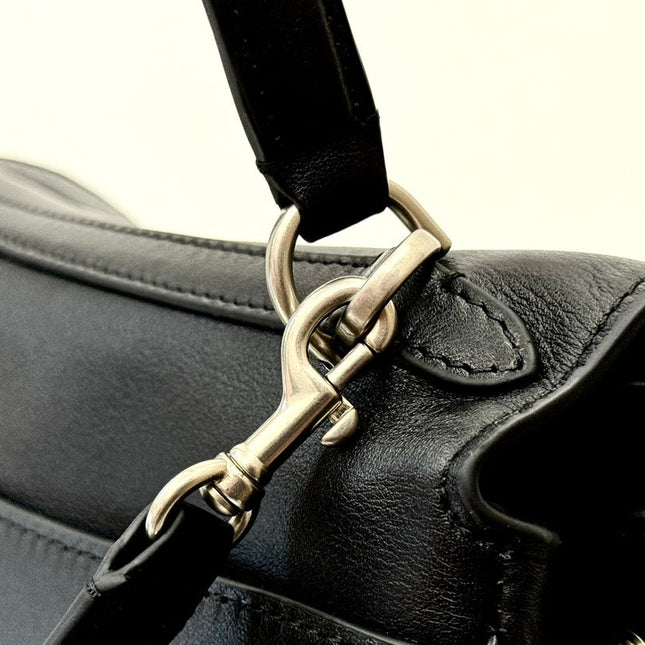 RODEO LARGE BAG 40 IN BLACK SMOOTH CALFSKIN SILVER HARDWARE