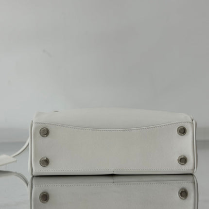 RODEO SMALL BAG 29 IN WHITE SMOOTH CALFSKIN SILVER HARDWARE