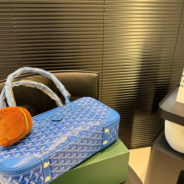 SAINT MARTIN BAG 35 IN BLUE GOYARDINE CANVAS AND CALFSKIN