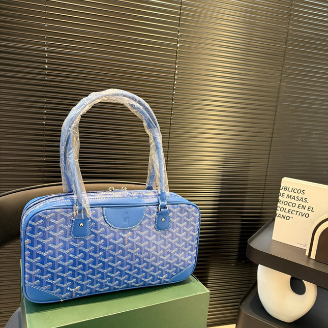 SAINT MARTIN BAG 35 IN BLUE GOYARDINE CANVAS AND CALFSKIN