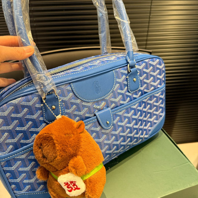 SAINT MARTIN BAG 35 IN BLUE GOYARDINE CANVAS AND CALFSKIN