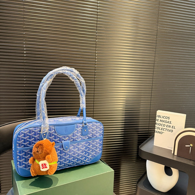 SAINT MARTIN BAG 35 IN BLUE GOYARDINE CANVAS AND CALFSKIN