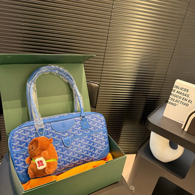 SAINT MARTIN BAG 35 IN BLUE GOYARDINE CANVAS AND CALFSKIN