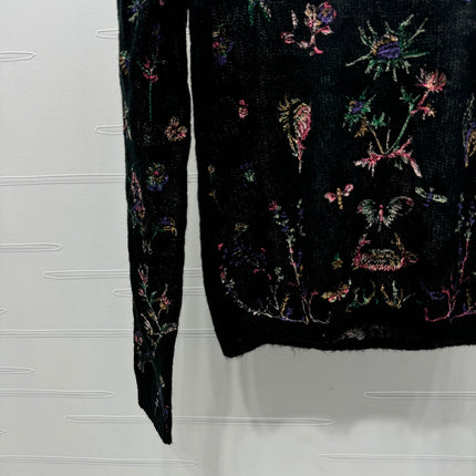 DIOR FLORAL EMBROIDERED KNITTED LONG-SLEEVE TOP 276695