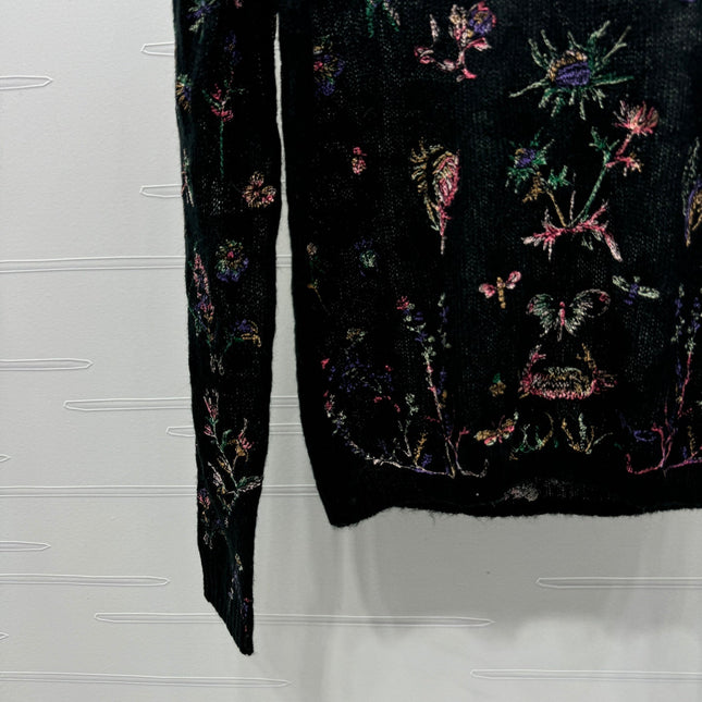 DIOR FLORAL EMBROIDERED KNITTED LONG-SLEEVE TOP 276695