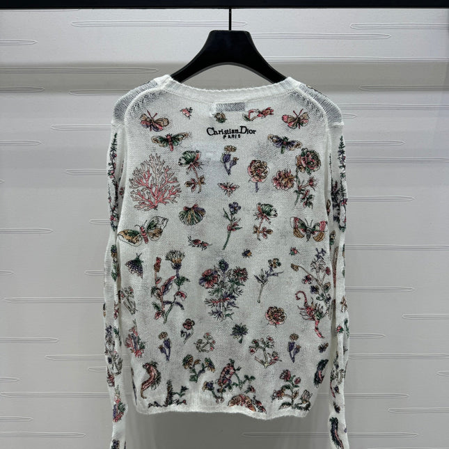 DIOR FLORAL EMBROIDERED KNITTED LONG-SLEEVE TOP 276696