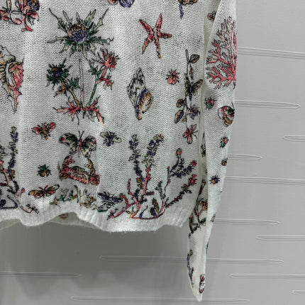 DIOR FLORAL EMBROIDERED KNITTED LONG-SLEEVE TOP 276696