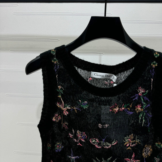 DIOR FLORAL EMBROIDERED KNITTED TANK TOP 276692