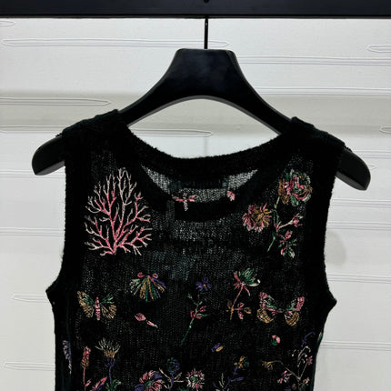 DIOR FLORAL EMBROIDERED KNITTED TANK TOP 276692