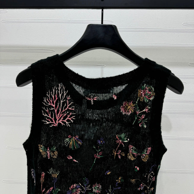 DIOR FLORAL EMBROIDERED KNITTED TANK TOP 276692