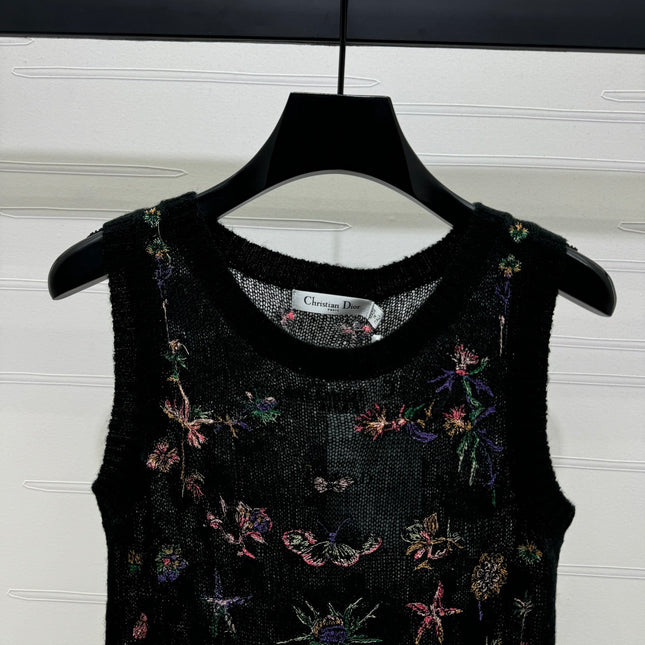 DIOR FLORAL EMBROIDERED KNITTED TANK TOP 276692