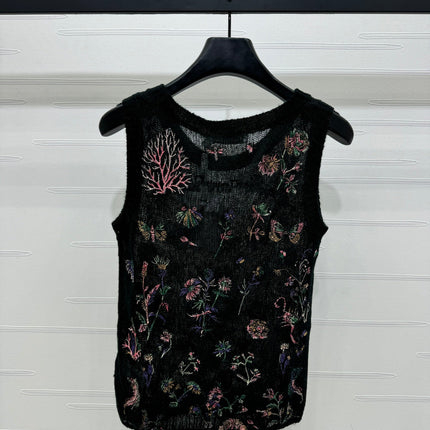 DIOR FLORAL EMBROIDERED KNITTED TANK TOP 276692