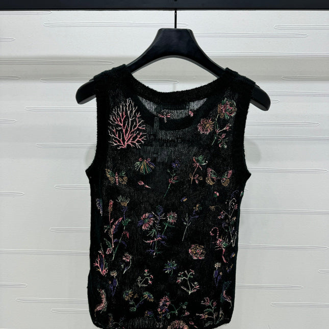 DIOR FLORAL EMBROIDERED KNITTED TANK TOP 276692