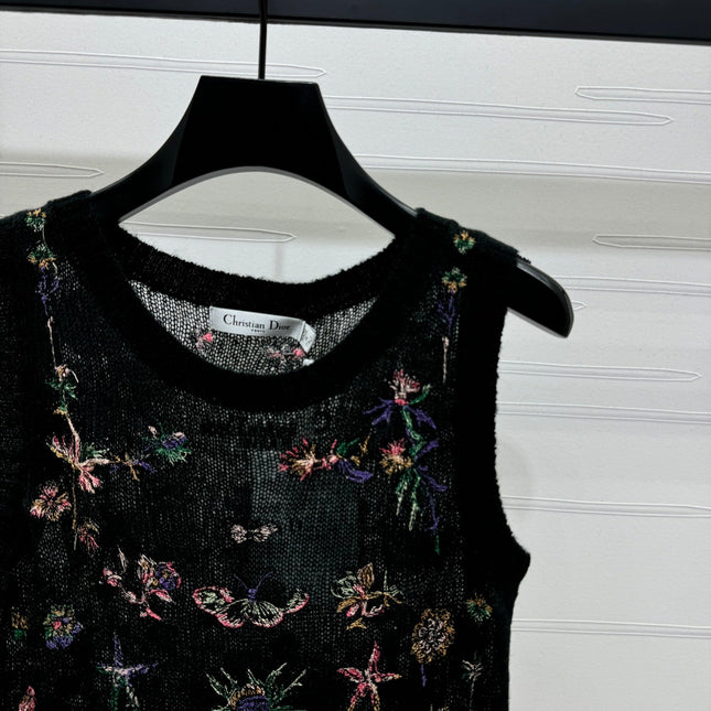 DIOR FLORAL EMBROIDERED KNITTED TANK TOP 276692