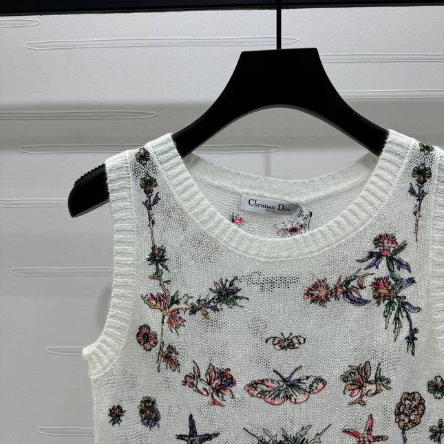 DIOR FLORAL EMBROIDERED KNITTED TANK TOP 276693