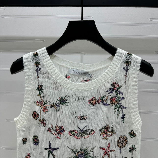 DIOR FLORAL EMBROIDERED KNITTED TANK TOP 276693