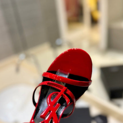 SL CASSANDRA HEELED SANDALS RED CALFSKIN
