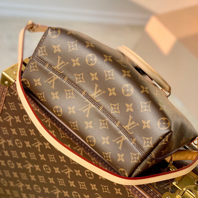 BOÉTIE PM TOTE 25 IN BROWN MONOGRAM COATED CANVAS AND CALFSKIN