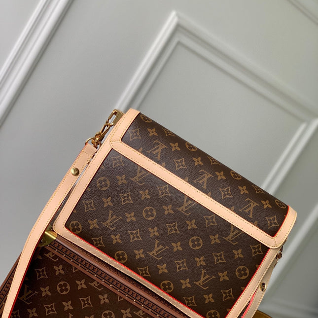 LV x TM DAUPHINE SOFT 28 IN BROWN MONOGRAM COATED CANVAS AND BLACK CALFSKIN