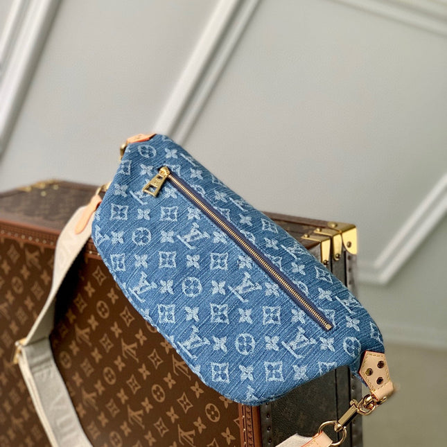 HIGH RISE 38 IN BLUE MONOGRAM DENIM GOLD HARDWARE