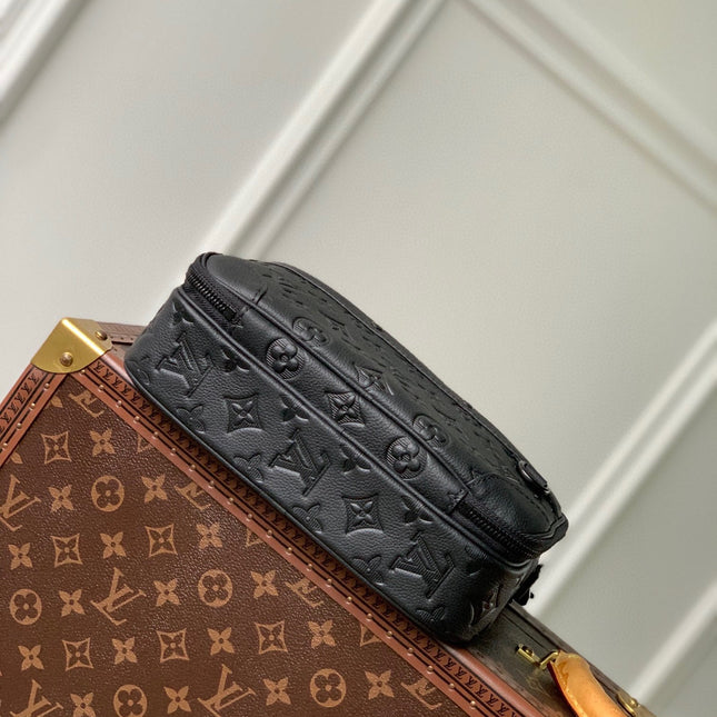 ALPHA NANO BAG 24 IN BLACK MONOGRAM SHADOW EMBOSSED COWHIDE