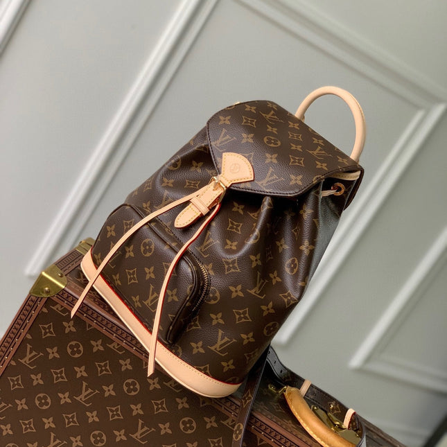 MONTSOURIS BACKPACK PM 30 IN BROWN MONOGRAM CANVAS