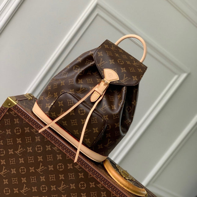 MONTSOURIS BACKPACK PM 30 IN BROWN MONOGRAM CANVAS