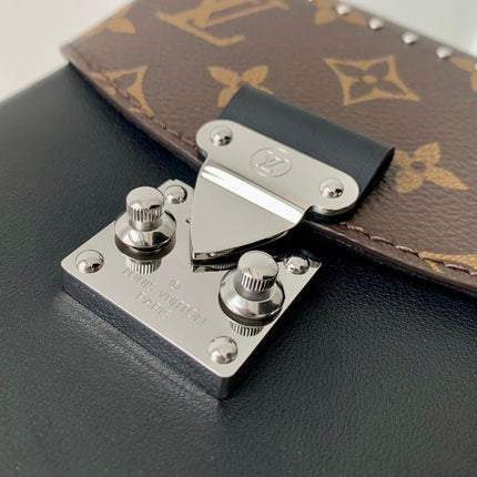 CAMERA BOX VIVE BAG 17 IN BLACK MONOGRAM CALFSKIN SILVER-TONE METALLIC