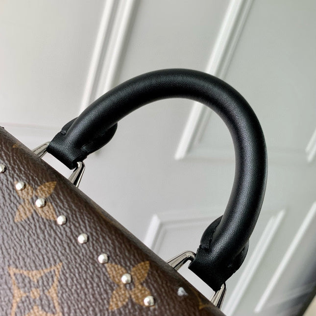 CAMERA BOX VIVE BAG 17 IN BLACK MONOGRAM CALFSKIN SILVER-TONE METALLIC