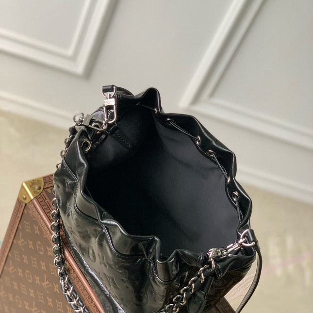 NOÉ TRUNK PM 23 IN BLACK COUSSIN SILVER HARDWARE