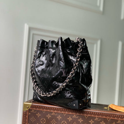 NOÉ TRUNK PM 23 IN BLACK COUSSIN SILVER HARDWARE