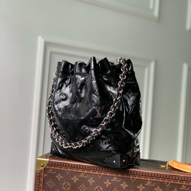 NOÉ TRUNK PM 23 IN BLACK COUSSIN SILVER HARDWARE