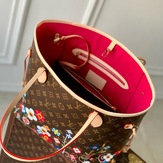 NEVERFULL TOTE BAG 31 IN MULTICOLOR FLORAL CANVAS