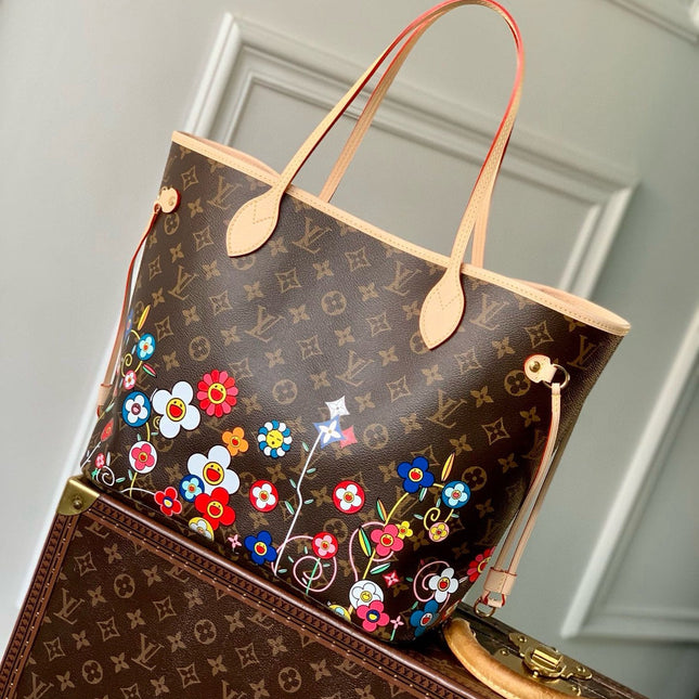 NEVERFULL TOTE BAG 31 IN MULTICOLOR FLORAL CANVAS