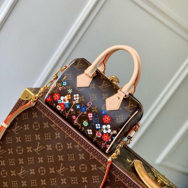 SPEEDY BANDOULIÈRE 20 BAG IN MULTICOLOR FLORAL CANVAS