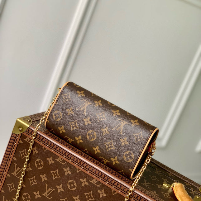 POCHETTE CAMILLE BAG 20 IN BROWN MONOGRAM COATED CANVAS